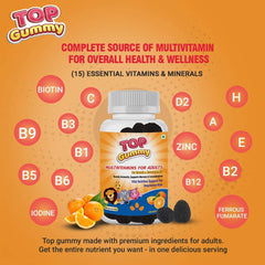 Top Gummy Multivitamin Gummies For Adults - 30 Gummies Orange Flavor & Melatonin 10mg - 30 Gummies Strawberry Flavour